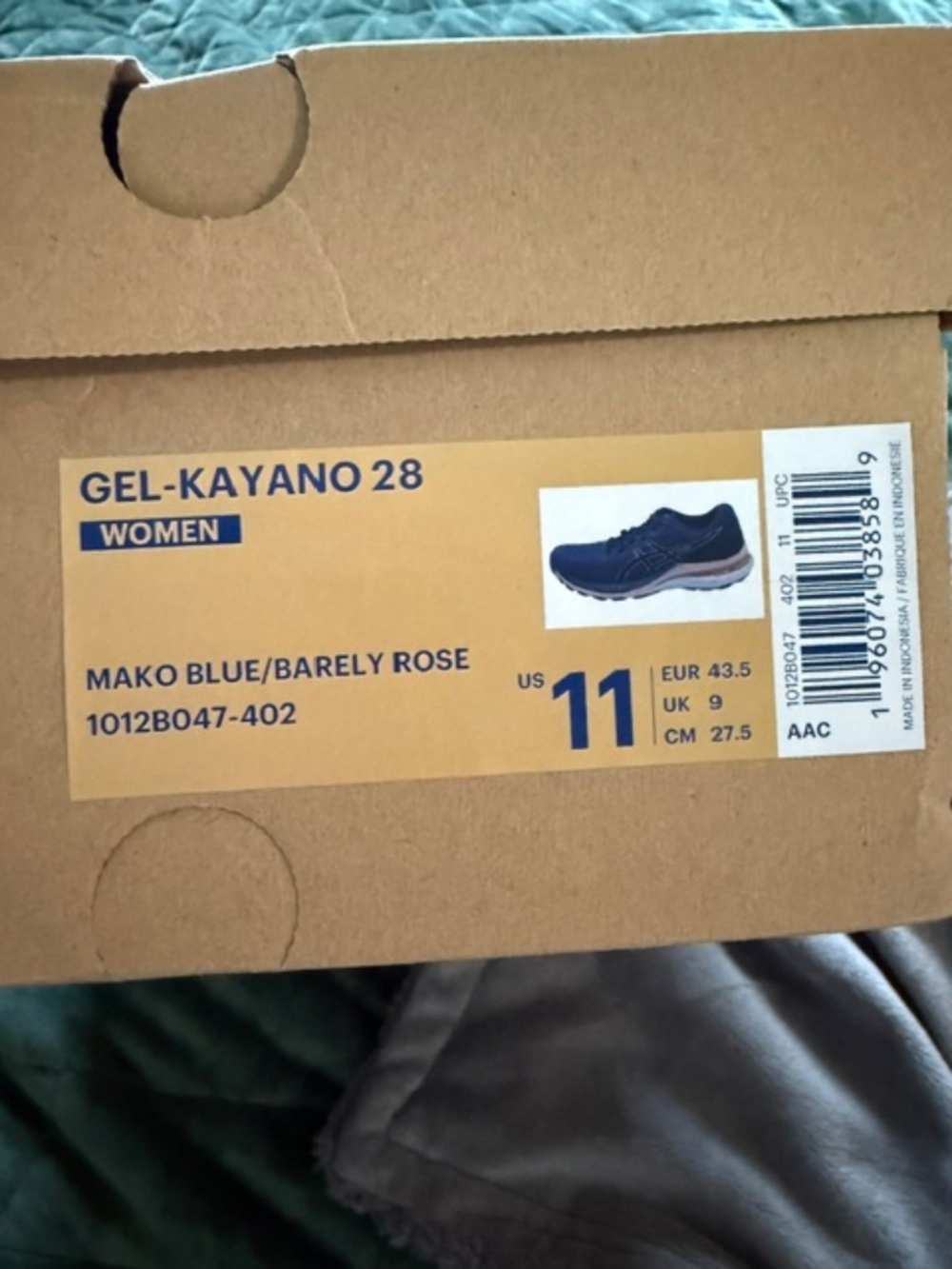 Asics Gel-Kayano 28 'Barely Rose'/Marko Blue Women Size 11 (reg) NIB - Picture 5 of 5